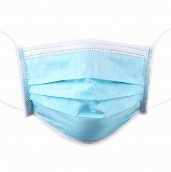 Protective Non-Woven PP Flat 3 Ply Ear-Loop Blue Disposable Dental Surgical Medical Face Mask