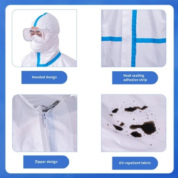 ISO Class 8 Compliant Single-Use Protective Suits (Nonwoven)
